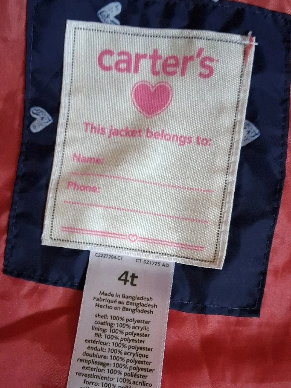 Carters quilted puffer